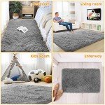 Fluffy Grey Rectangular Area Rug for Any Room