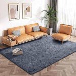 Soft Shaggy Grey Area Rug for Home Decor