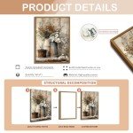 Rustic Farmhouse Floral Canvas Wall Art 12x16