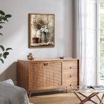 Rustic Farmhouse Floral Canvas Wall Art 12x16