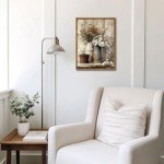 Rustic Farmhouse Floral Canvas Wall Art 12x16