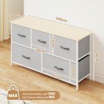 Beige 5-Drawer Fabric Dresser and Organizer