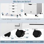Giantex 5-Drawer Mobile Side Cabinet with Wheels
