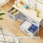 Beige 5-Drawer Fabric Dresser and Organizer