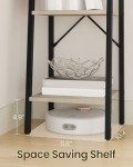 5-Tier Greige Ladder Shelf with Hooks