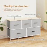 Beige 5-Drawer Fabric Dresser and Organizer