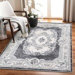 Cozy Gray and White Area Rug, 3.9x5.3ft