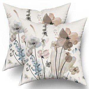 Watercolor Floral Pillow Covers - Set of 2