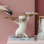 FIALAME Entryway Key Bowl with Fortune Cat