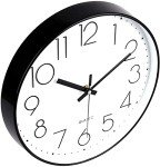 Modern Silent 12-Inch Wall Clock with Large Numbers