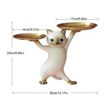 FIALAME Entryway Key Bowl with Fortune Cat