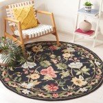 Chelsea Black Round Rug - 3' x 3