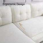 Beige Velvet L-Shape 3-Seater Sofa with Chaise