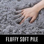 Soft Shaggy Grey Area Rug for Home Decor