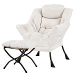 Modern Lazy Chair with Ottoman for Relaxation