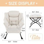 Modern Lazy Chair with Ottoman for Relaxation