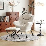 Modern Lazy Chair with Ottoman for Relaxation