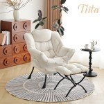 Modern Lazy Chair with Ottoman for Relaxation