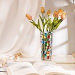 Colorful Hand-Painted Woven Glass Flower Vase