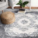Cozy Gray and White Area Rug, 3.9x5.3ft