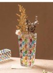 Colorful Hand-Painted Woven Glass Flower Vase