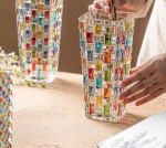 Colorful Hand-Painted Woven Glass Flower Vase