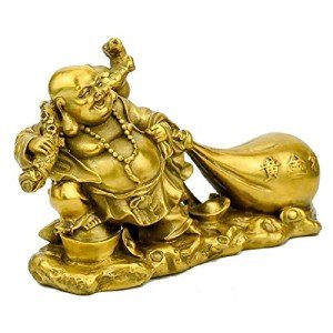 Laughing Buddha Statue with Money Bag, 8.3