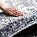 Cozy Gray and White Area Rug, 3.9x5.3ft