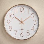 Silent 12-Inch Modern Wall Clock for Home Decor