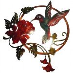Round Metal Hummingbird Wall Art Decor