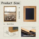 Vintage Framed Autumn Wildflower Landscape Wall Art