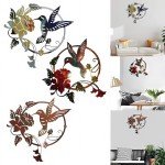 Round Metal Hummingbird Wall Art Decor