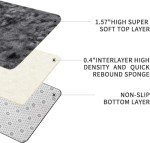 Super Soft Dark Grey Shag Area Rug 200x300cm