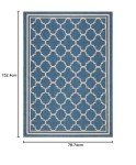 Blue/Beige Trellis Indoor/Outdoor Splashproof Area Rug