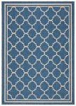 Blue/Beige Trellis Indoor/Outdoor Splashproof Area Rug