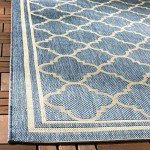 Blue/Beige Trellis Indoor/Outdoor Splashproof Area Rug