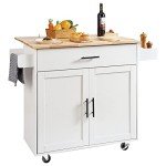 VEVOR Mobile Kitchen Island Cart with Storage