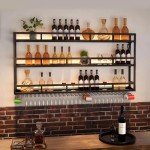 Industrial 3-Tier Wall-Mounted Wine Rack