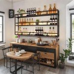 Industrial 3-Tier Wall-Mounted Wine Rack