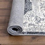 Cozy Gray and White Area Rug, 3.9x5.3ft