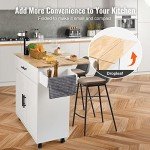 VEVOR Mobile Kitchen Island Cart with Storage