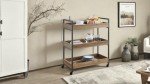 Merryluk Industrial 3-Tier Bar Cart on Wheels