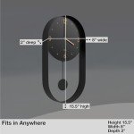 Driini Modern 8-Inch Pendulum Wall Clock