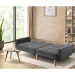 Stylish Grey Velvet 3-Seater Sofa Bed