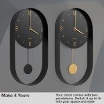 Driini Modern 8-Inch Pendulum Wall Clock