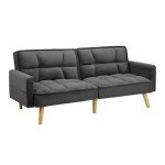 Stylish Grey Velvet 3-Seater Sofa Bed