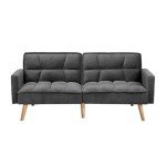 Stylish Grey Velvet 3-Seater Sofa Bed