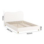 Oikiture Queen Size Boucle Bed Frame