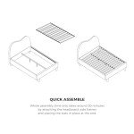 Oikiture Queen Size Boucle Bed Frame