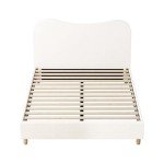 Oikiture Queen Size Boucle Bed Frame